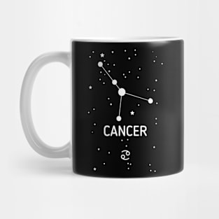 Cancer Zodiac Sign Constellation (White Print) Mug